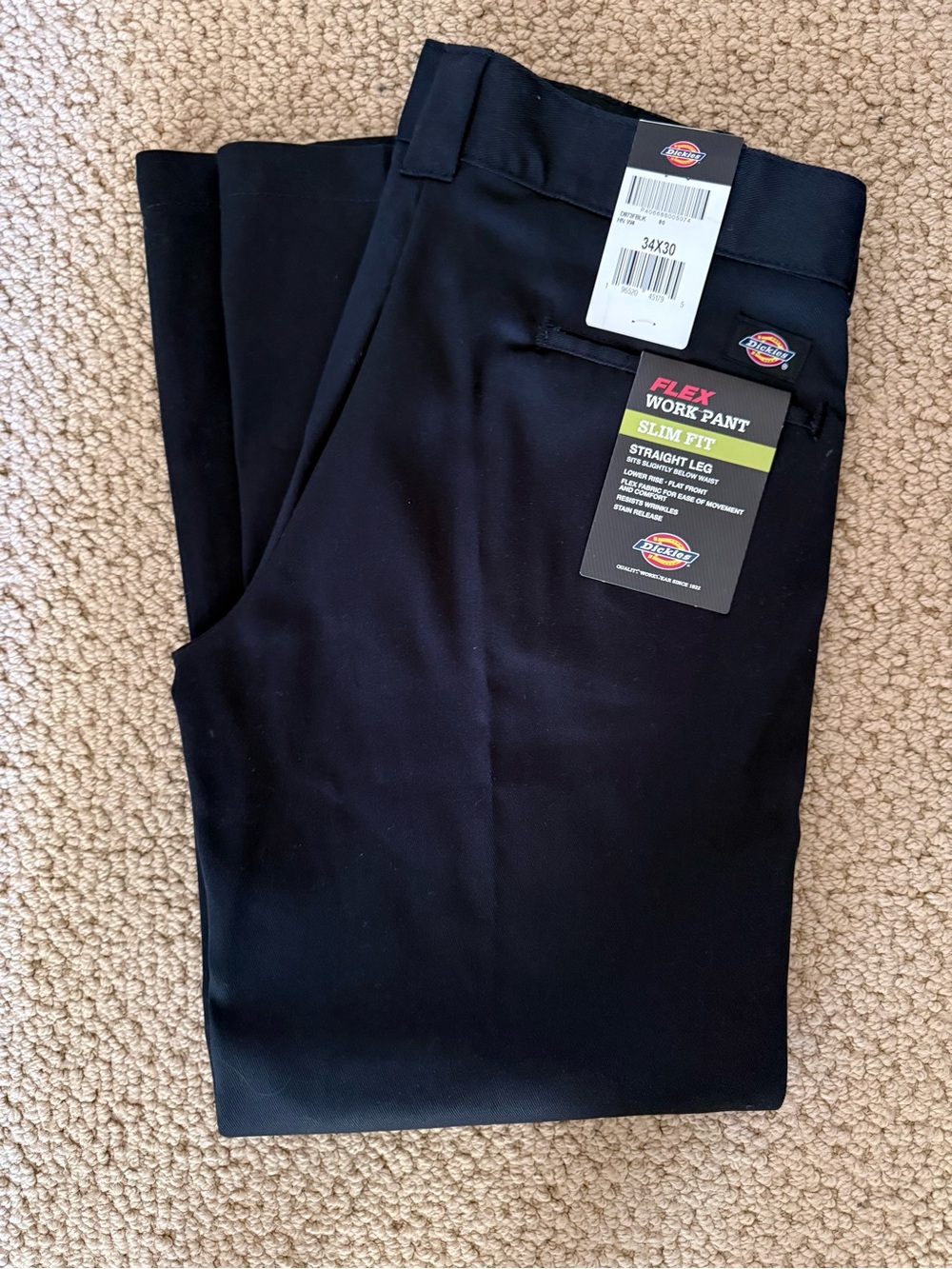 Dickies Flex Work Pant Slim Straight Leg in Black